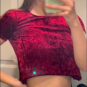 Red velvet cropped tshirt